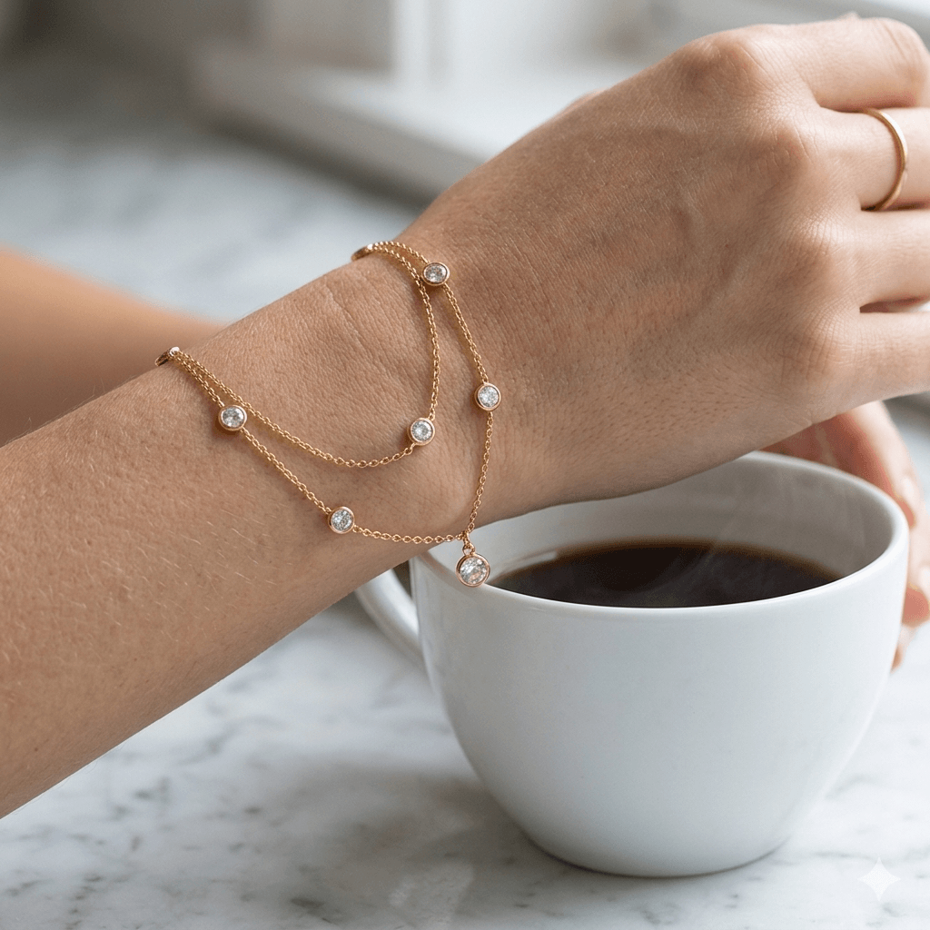 CZ Bezels Bracelet Combo Set