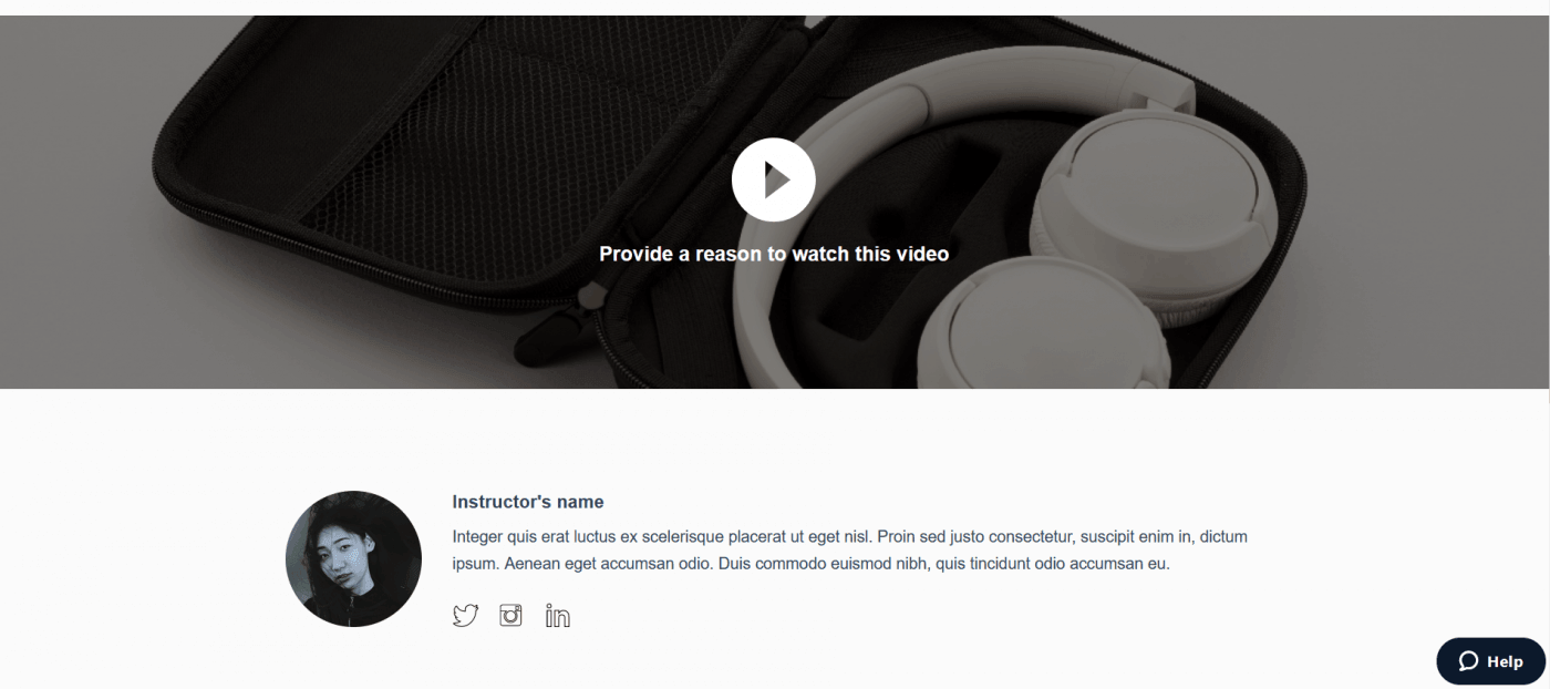 Instapage template ecourse registration one