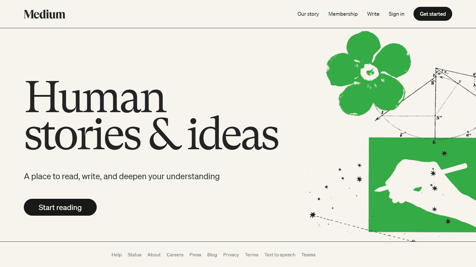 Medium homepage