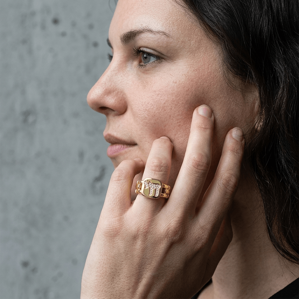 Pave Chai Chain Link Ring