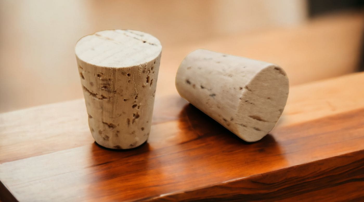Size Chart For Tapered Cork Stoppers and Coordinated Bottles