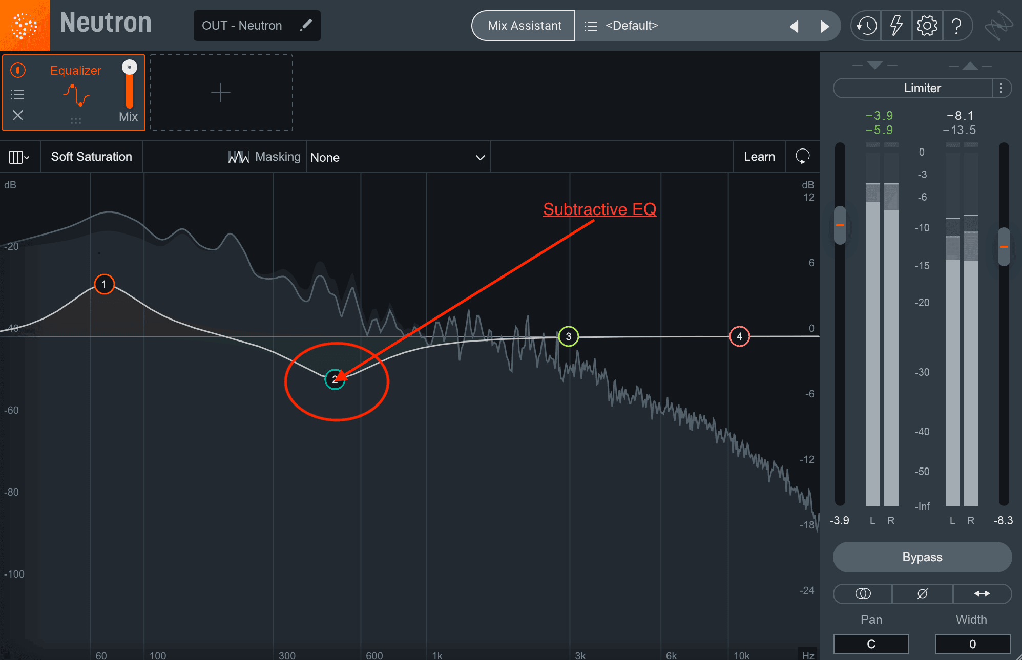 Example of subtractive EQ in Neutron