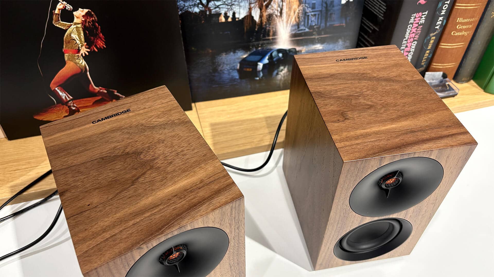 Minimalist and stylish design with a premium walnut finish.