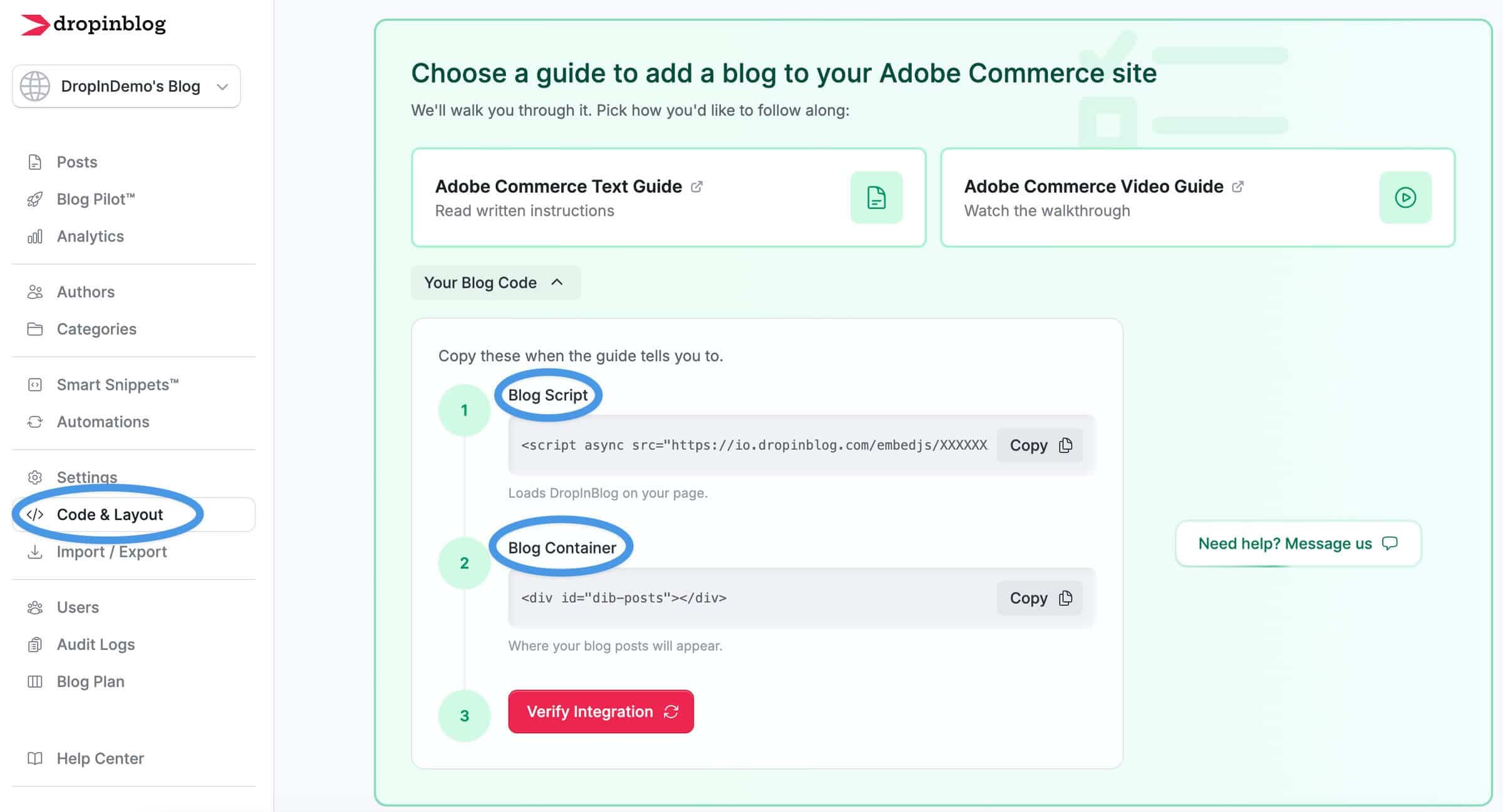 Adobe Commerce blog install step