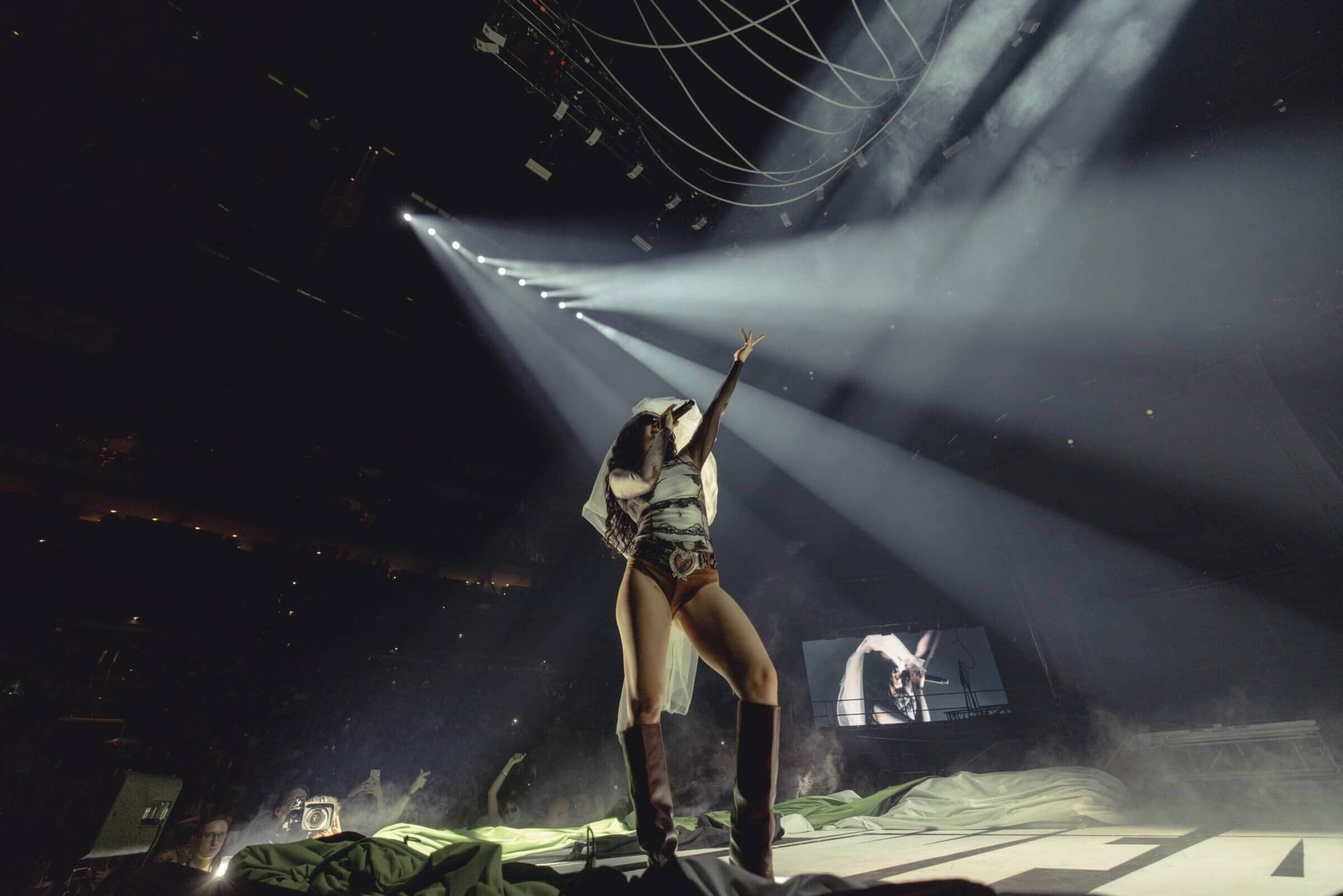 Charli XCX performing in Columbus, Oh., in 2024