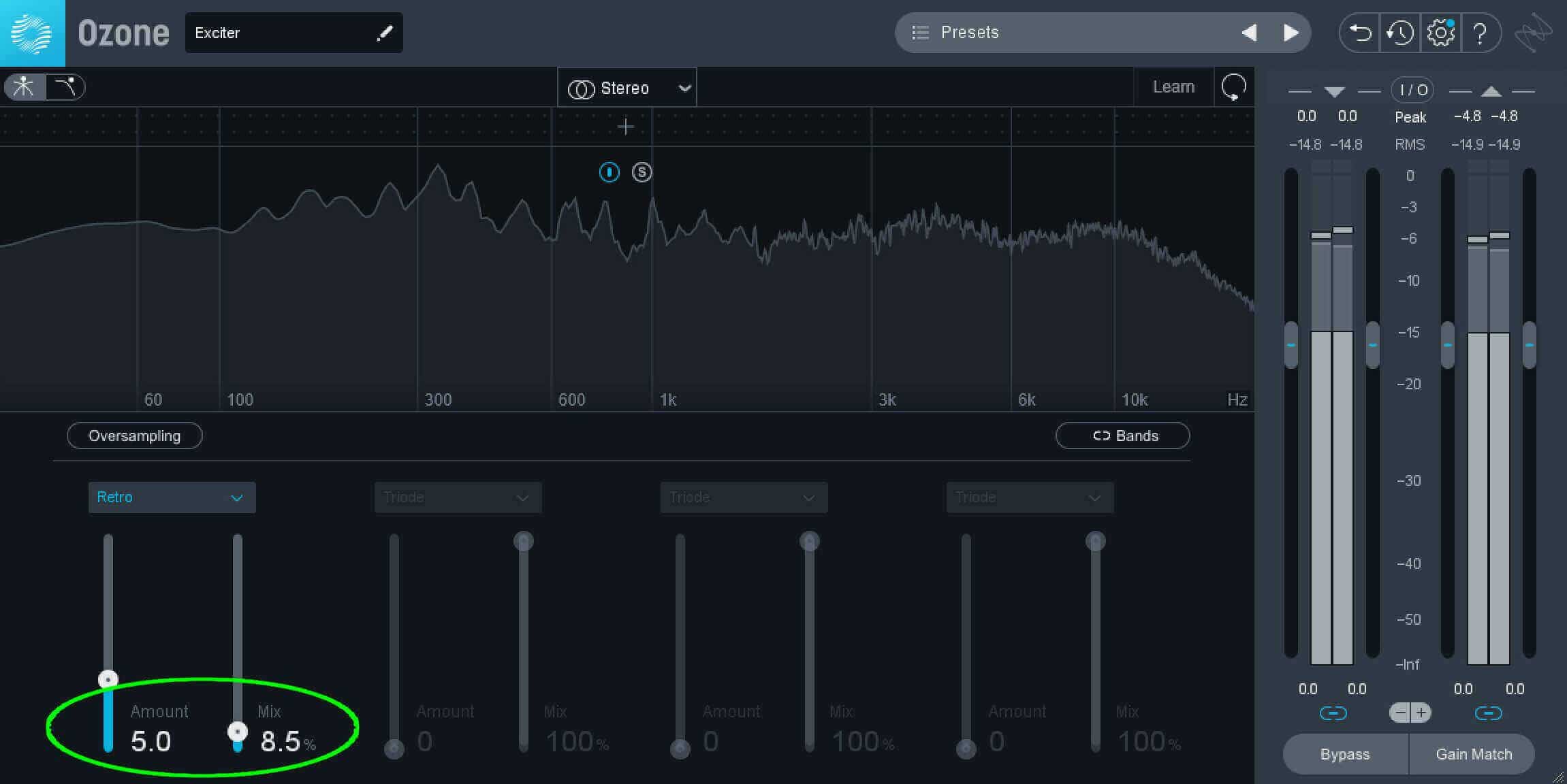 Less is more: The “Amount” and “Mix” controls are your friend