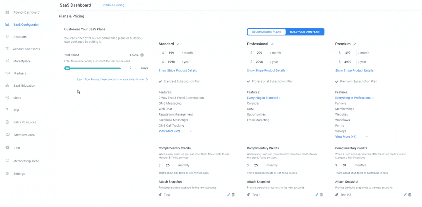 HighLevel SaaS Dashboard