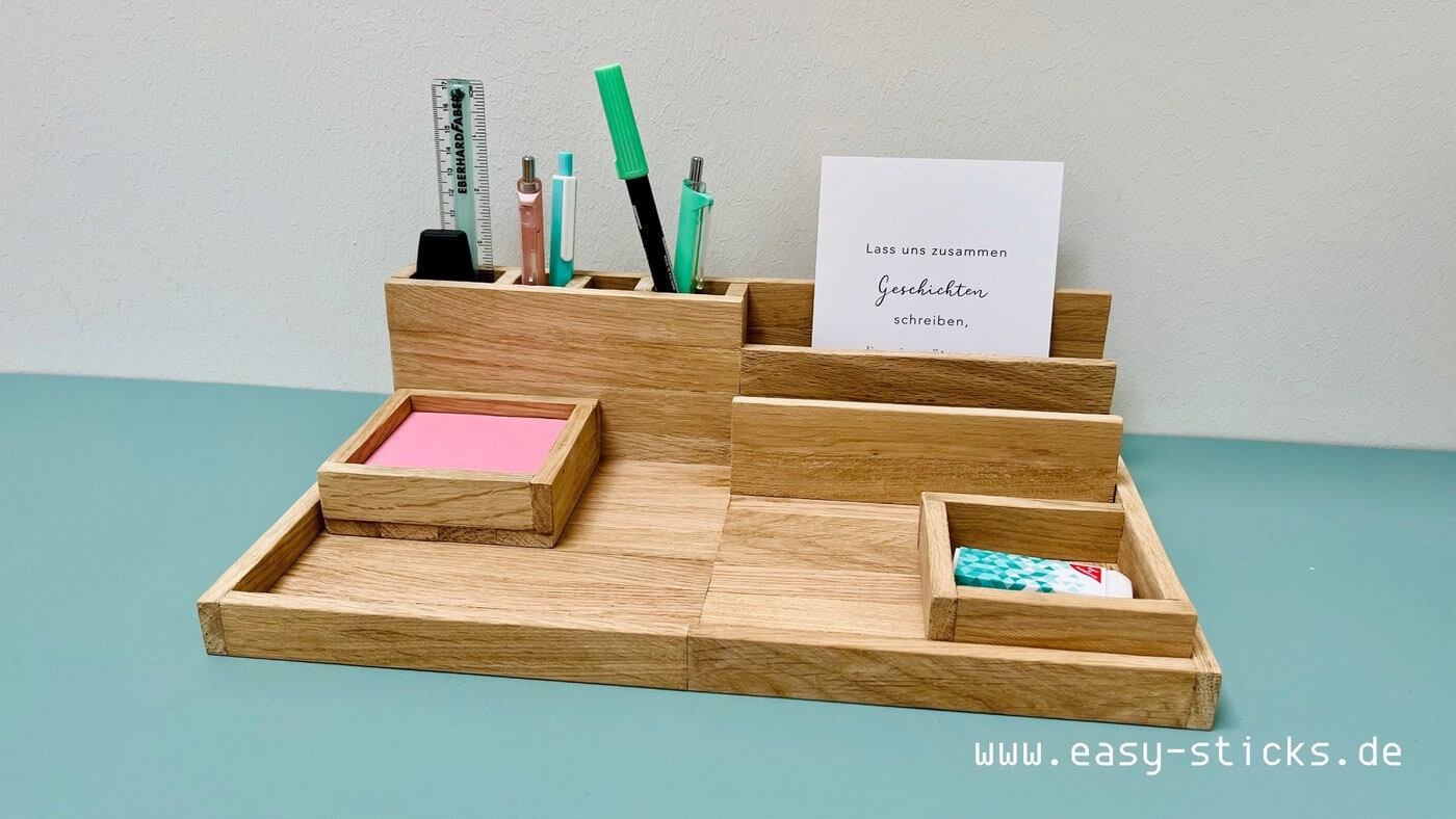 Easy-Sticks Bastelidee: Schreibtisch-Organizer