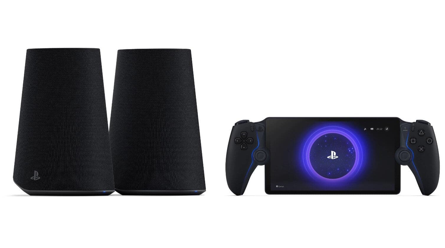 Close-up of Sony Pulse Elevate speakers highlighting their minimalist aesthetic