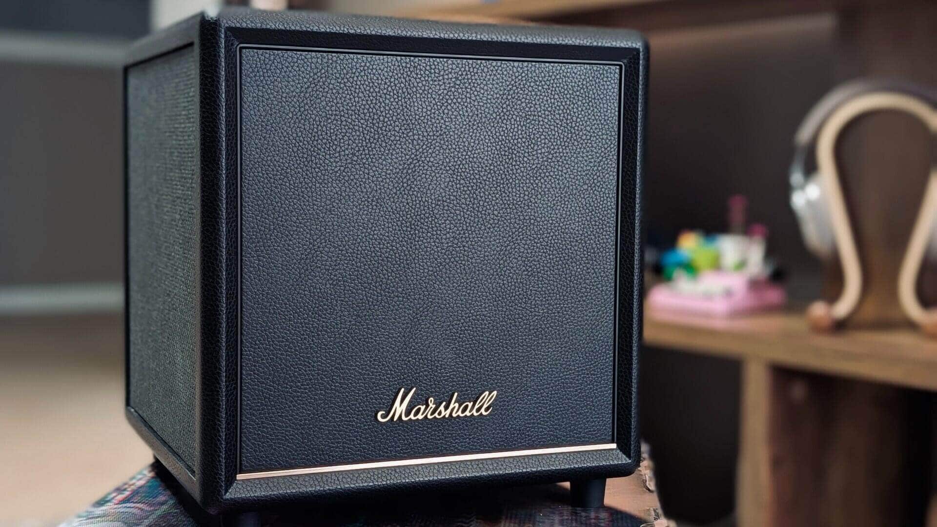 Marshall Sub 200 subwoofer in classic rock-inspired styling