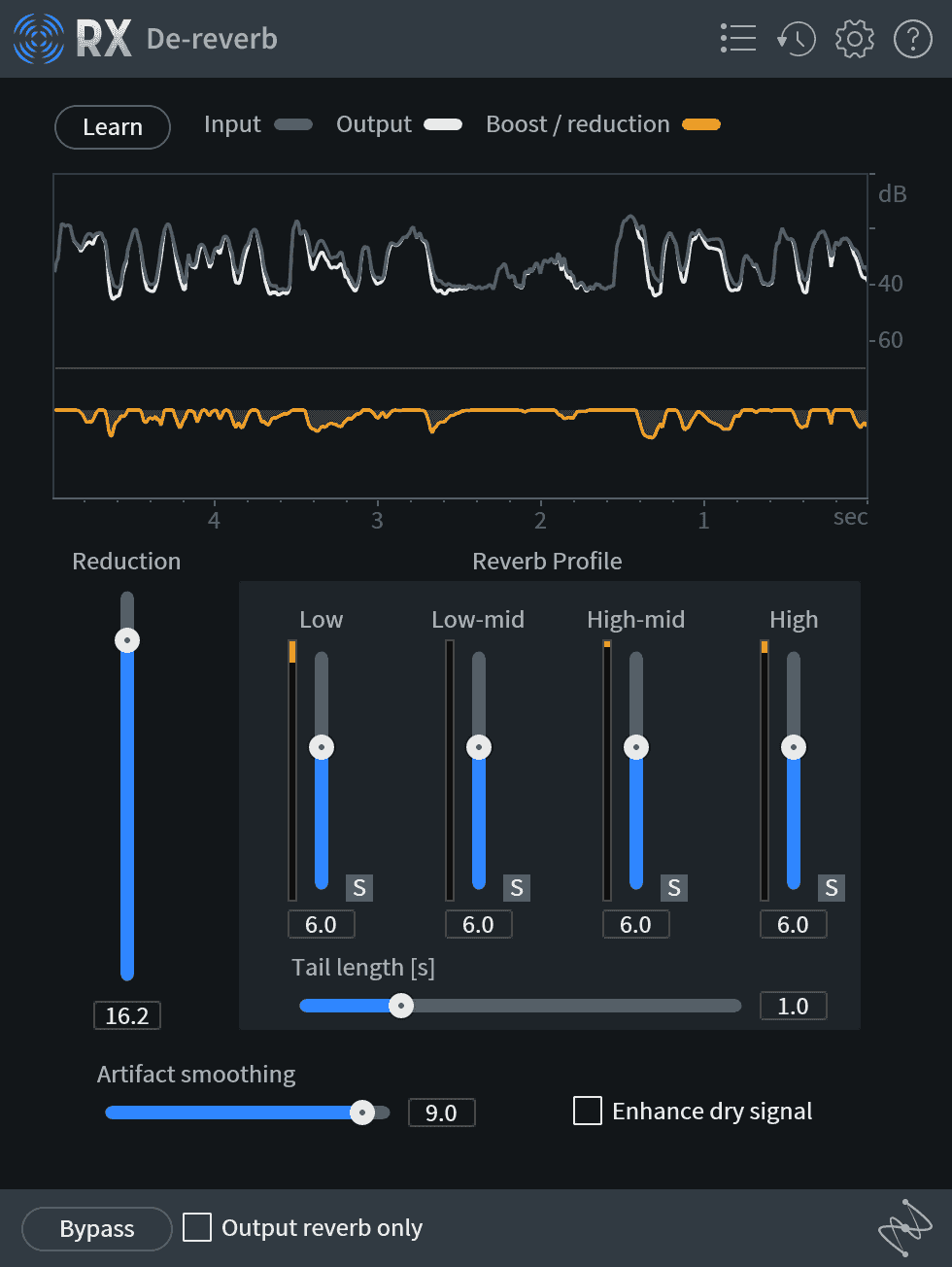 RX De-reverb plug-in
