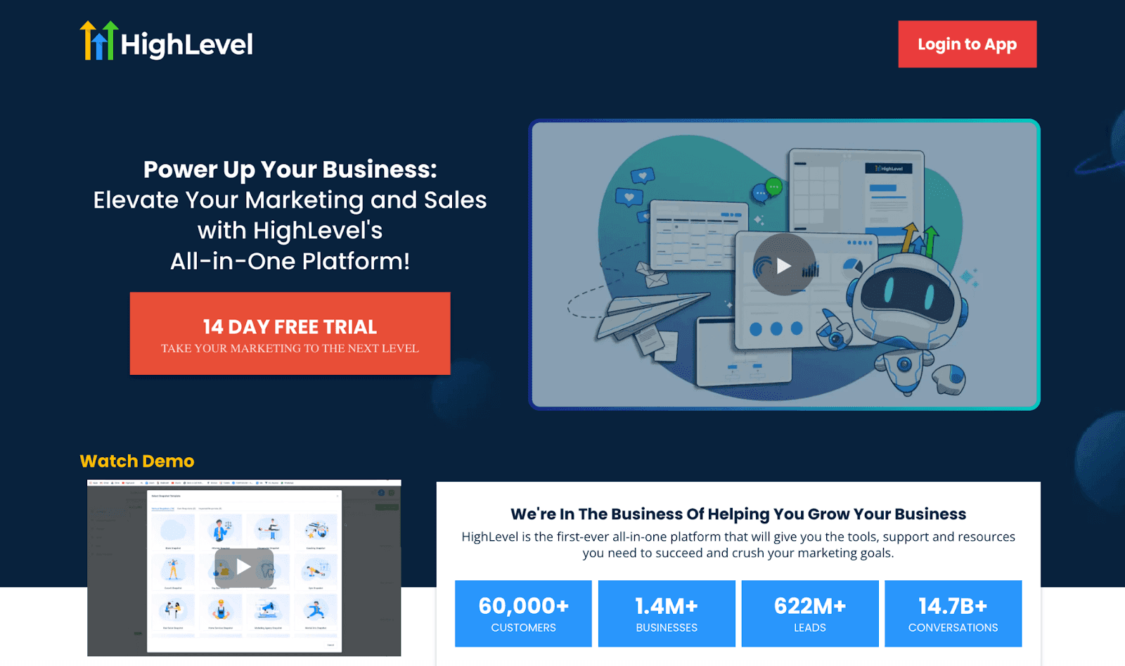 HighLevel homepage