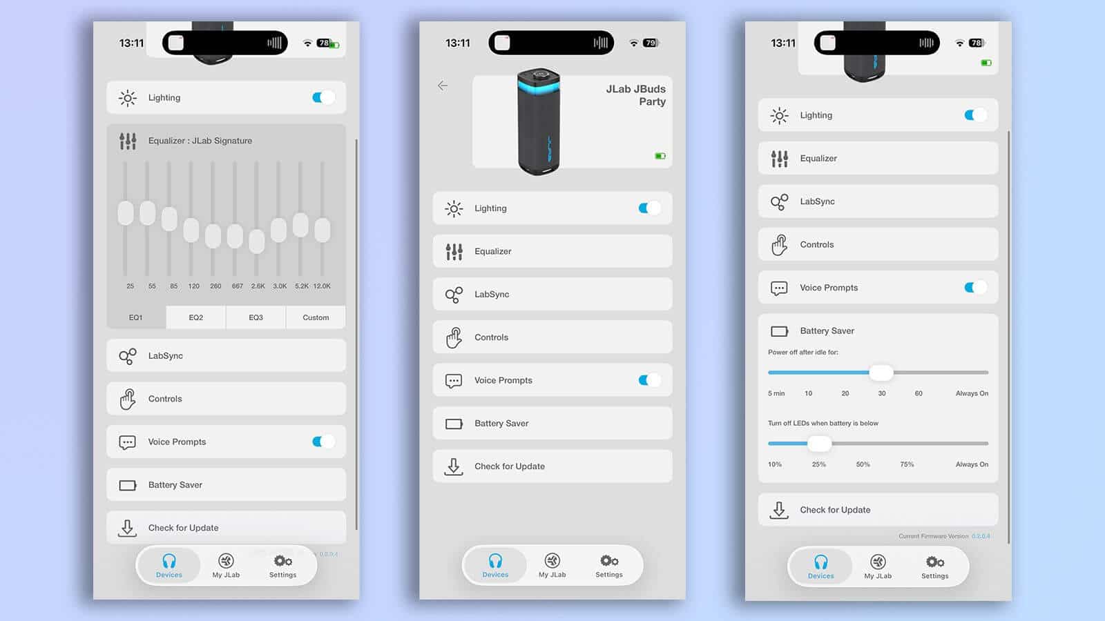 Screenshot of JLab app interface