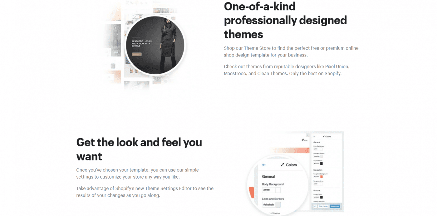 Shopify theme template design