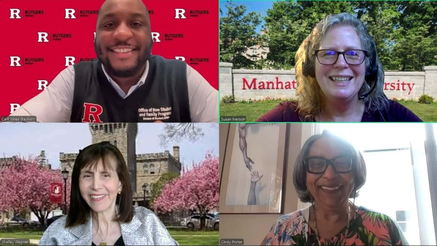 screenshot of four people in dissertation zoom meeting