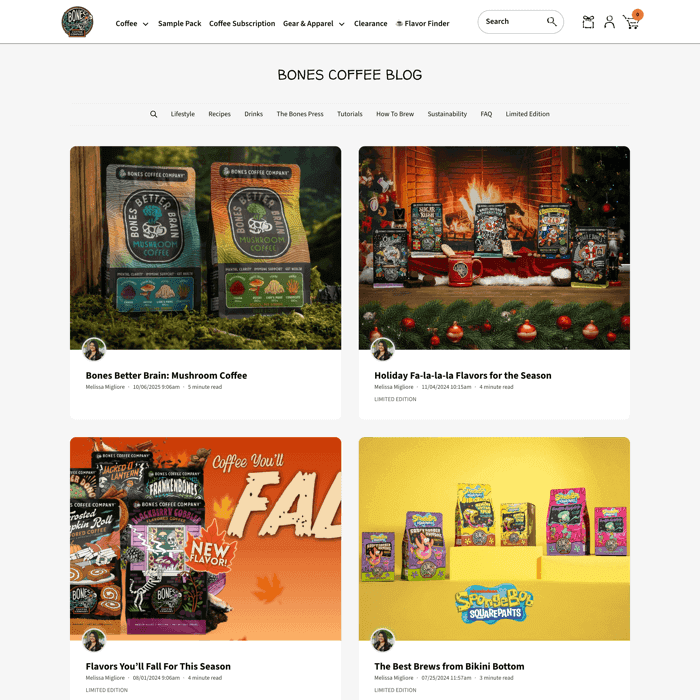 DropInBlog and Shopify Plus: Blog example