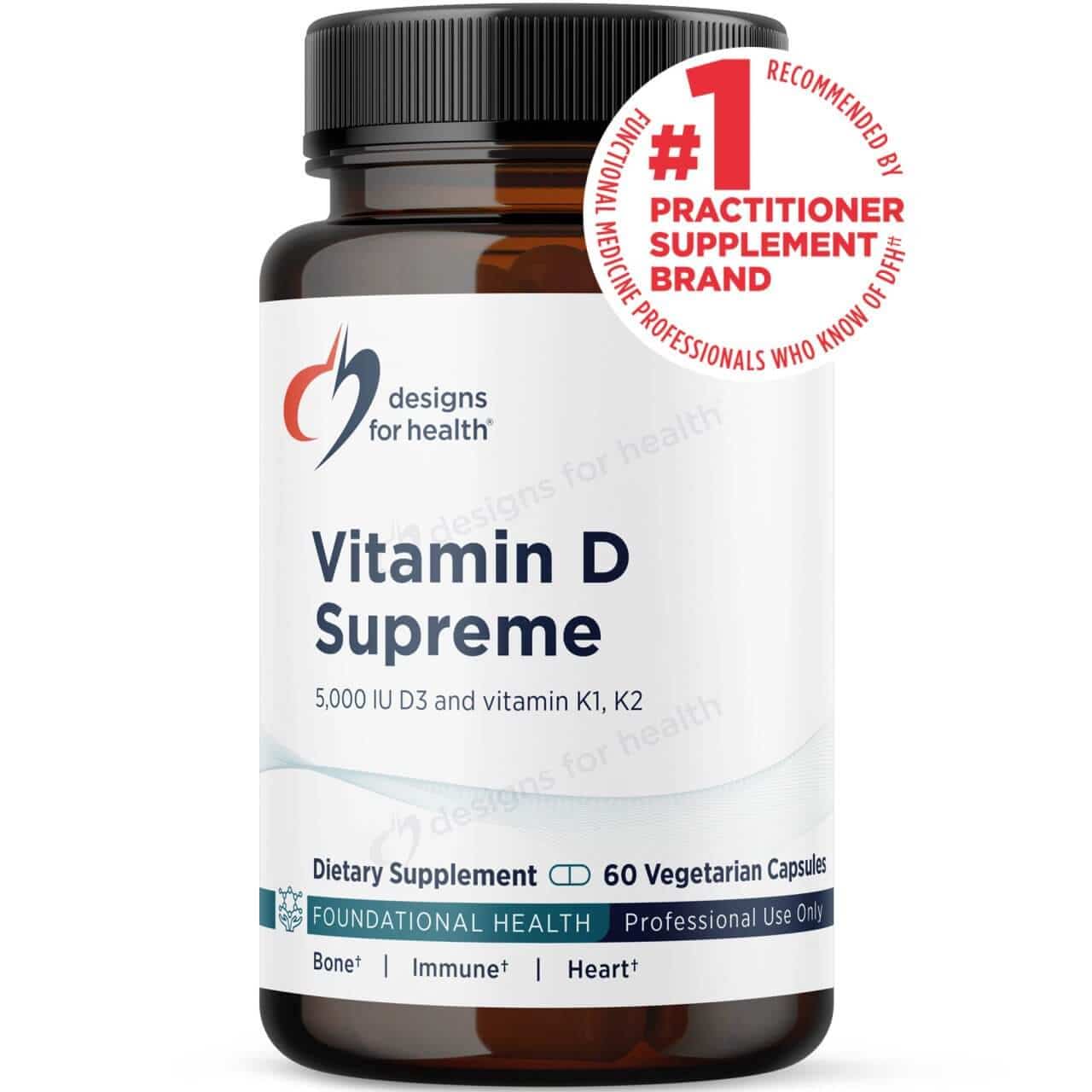 Vitamin D Supreme by Designs for Health: For Stronger Bones and Immune Support