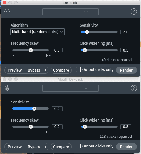 De-click and Mouth De-click