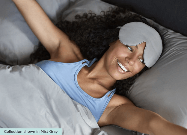 Woman Wearing a Sleep Mask to Bed