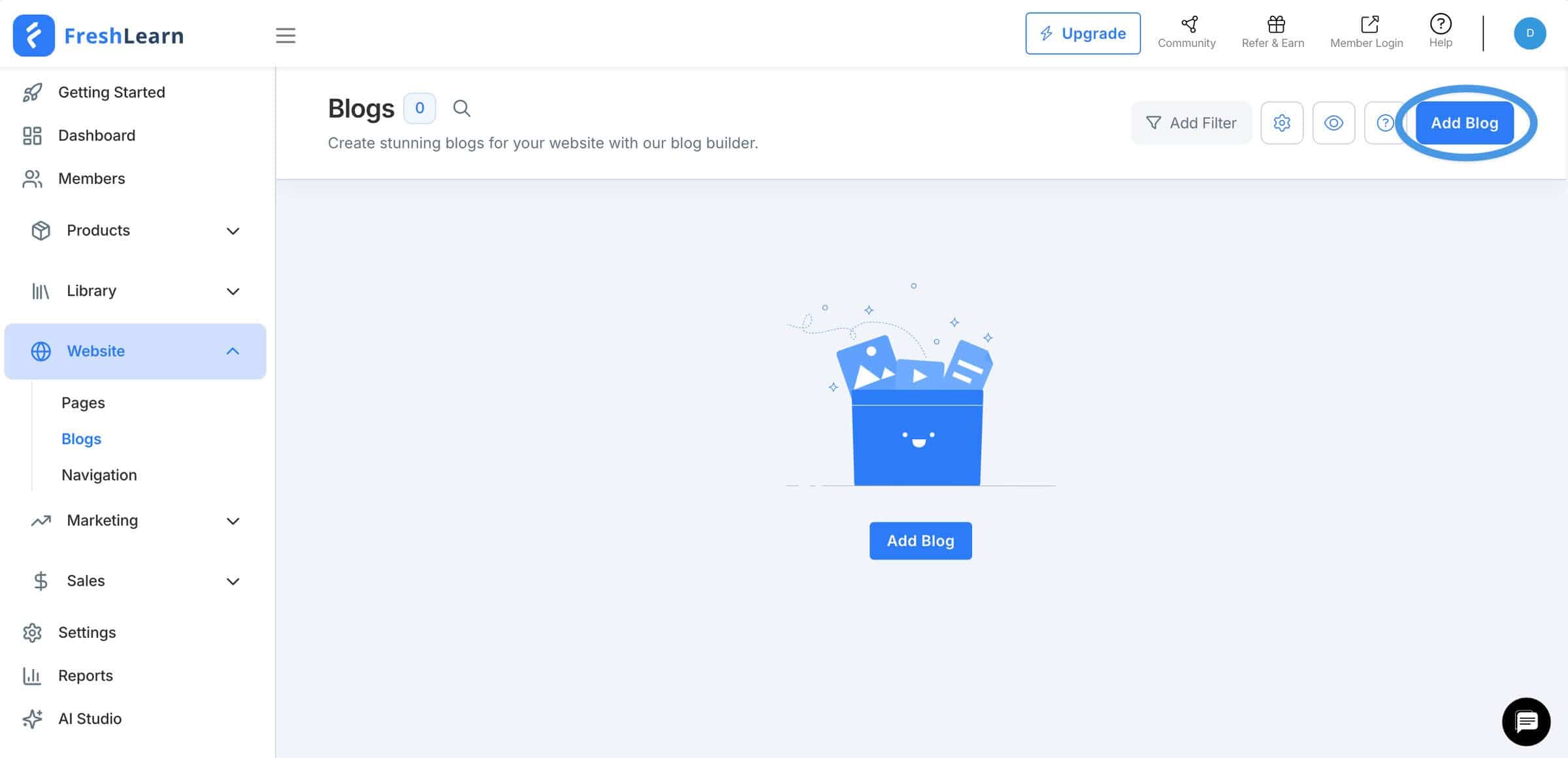 Adding a new blog post in FreshLearn