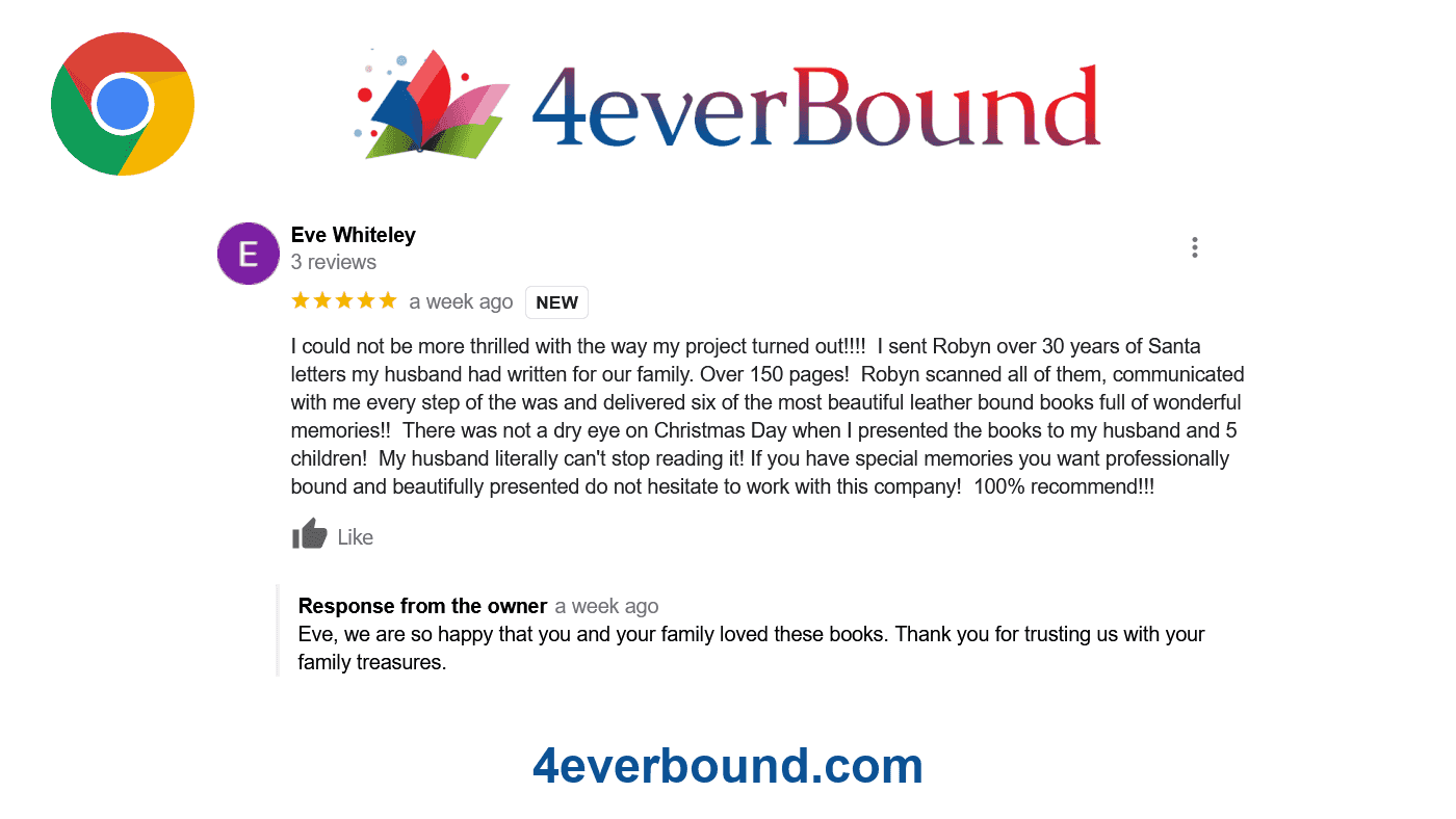 4everBound Christmas Letter Book Google Review December 2023