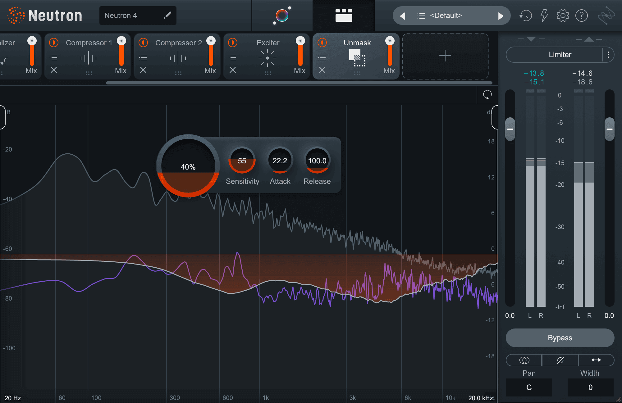 Using the Unmask module in Neutron to unmask the kick and bass