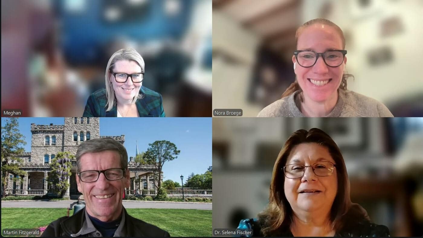 screenshot of four people in dissertation zoom meeting