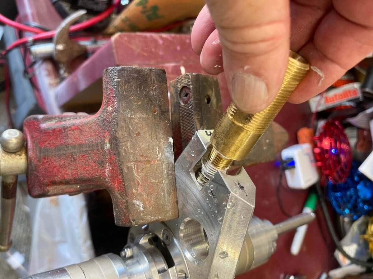 Removing the brass jet fitting from a ProTool water powered brush assembly