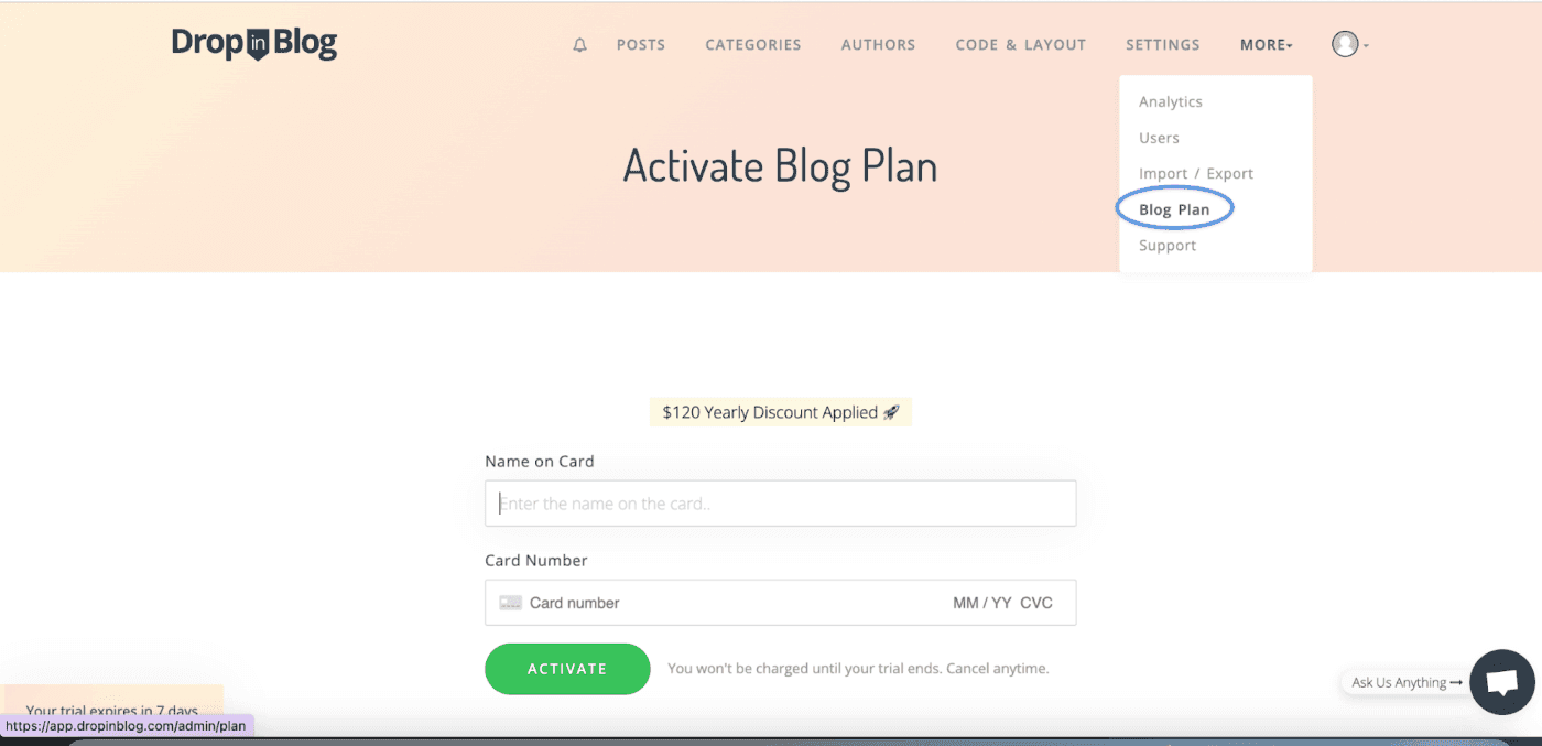 Unified Login - Activate Blog Plan