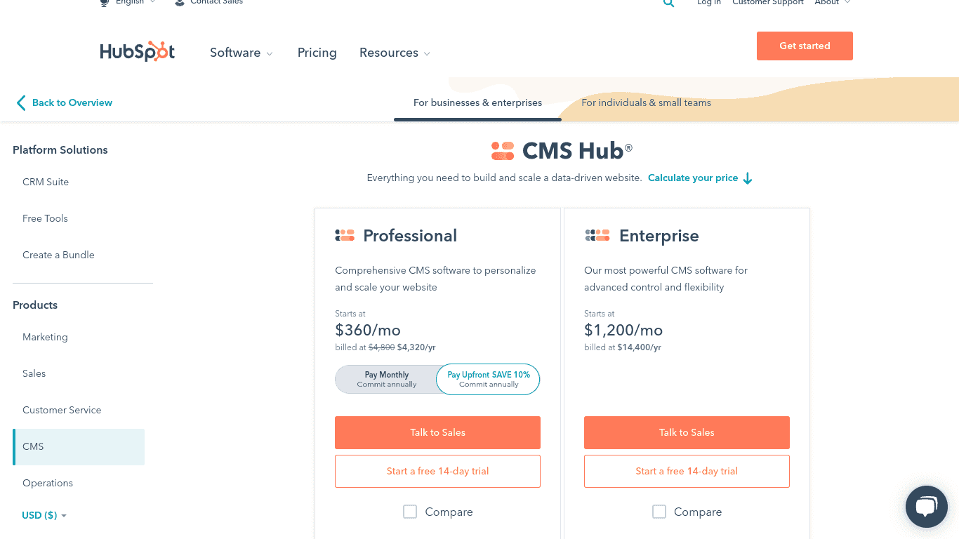 CMS hub enterprise