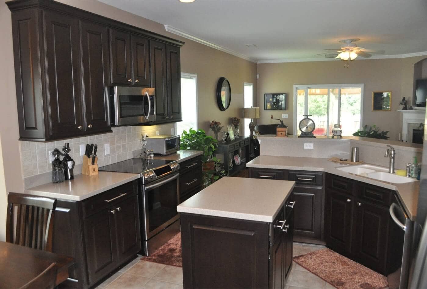While Installing A Black Kitchen Cabinet