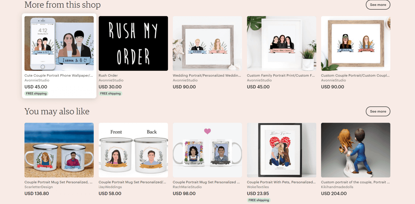 Etsy shops products