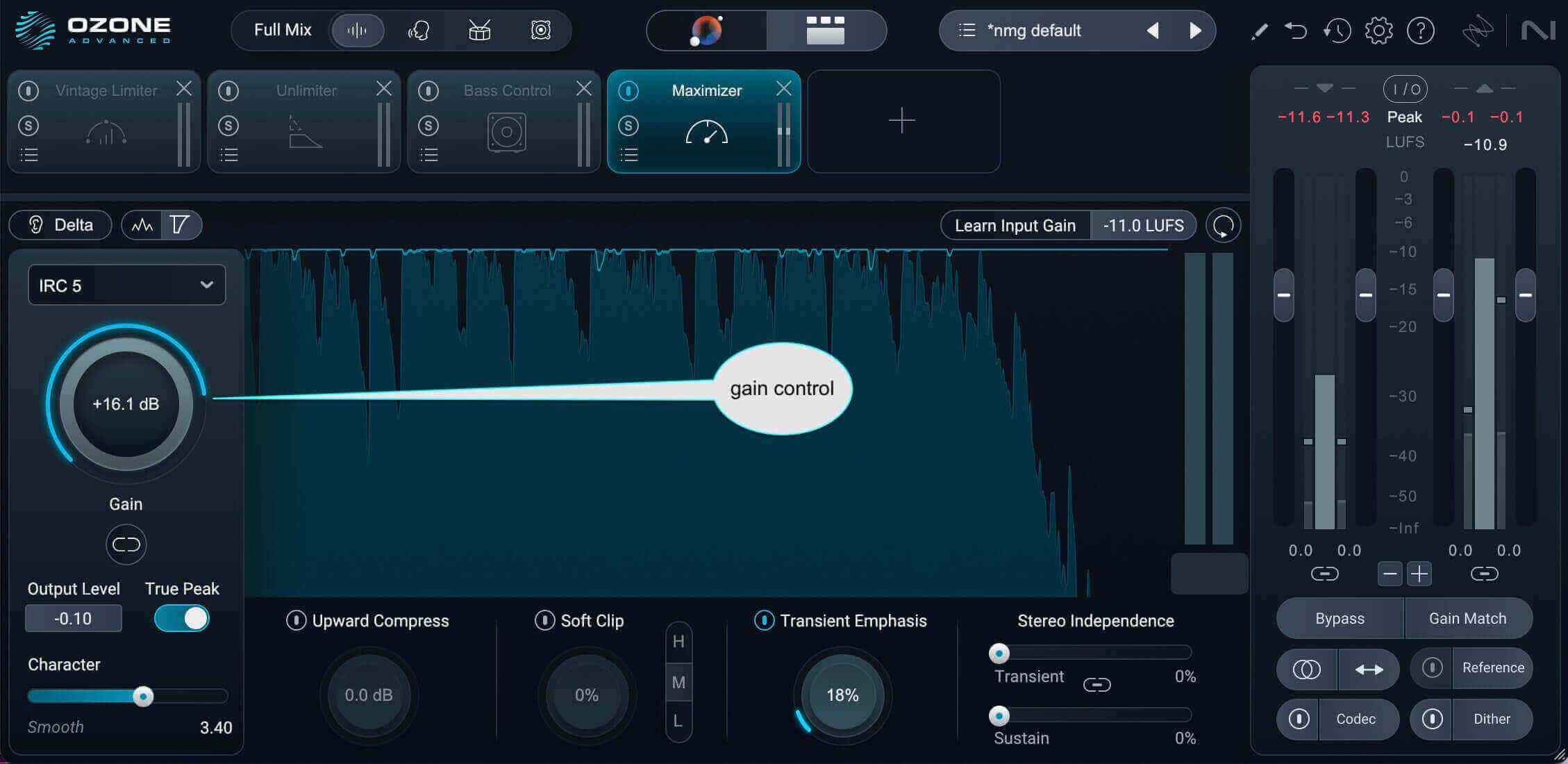 Gain control in Ozone 12