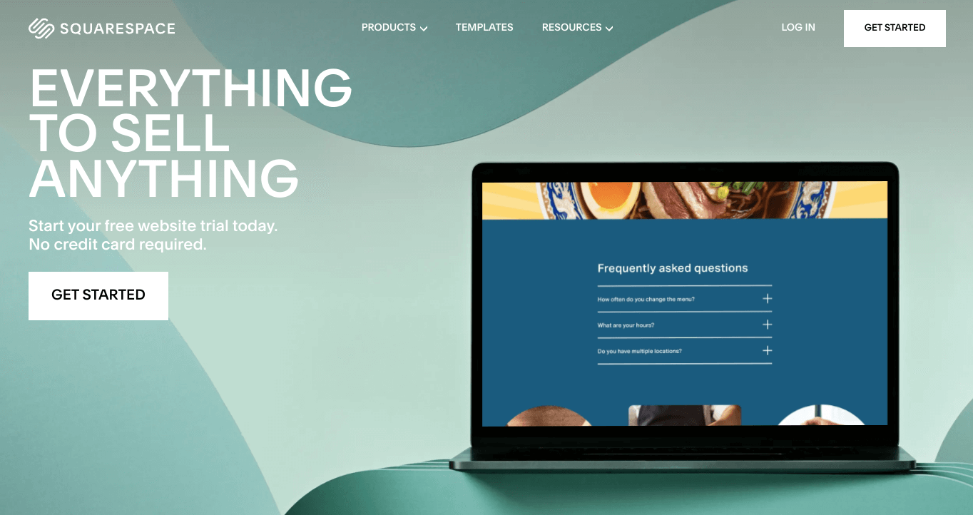Shopify vs Squarespace: Squarespace homepage