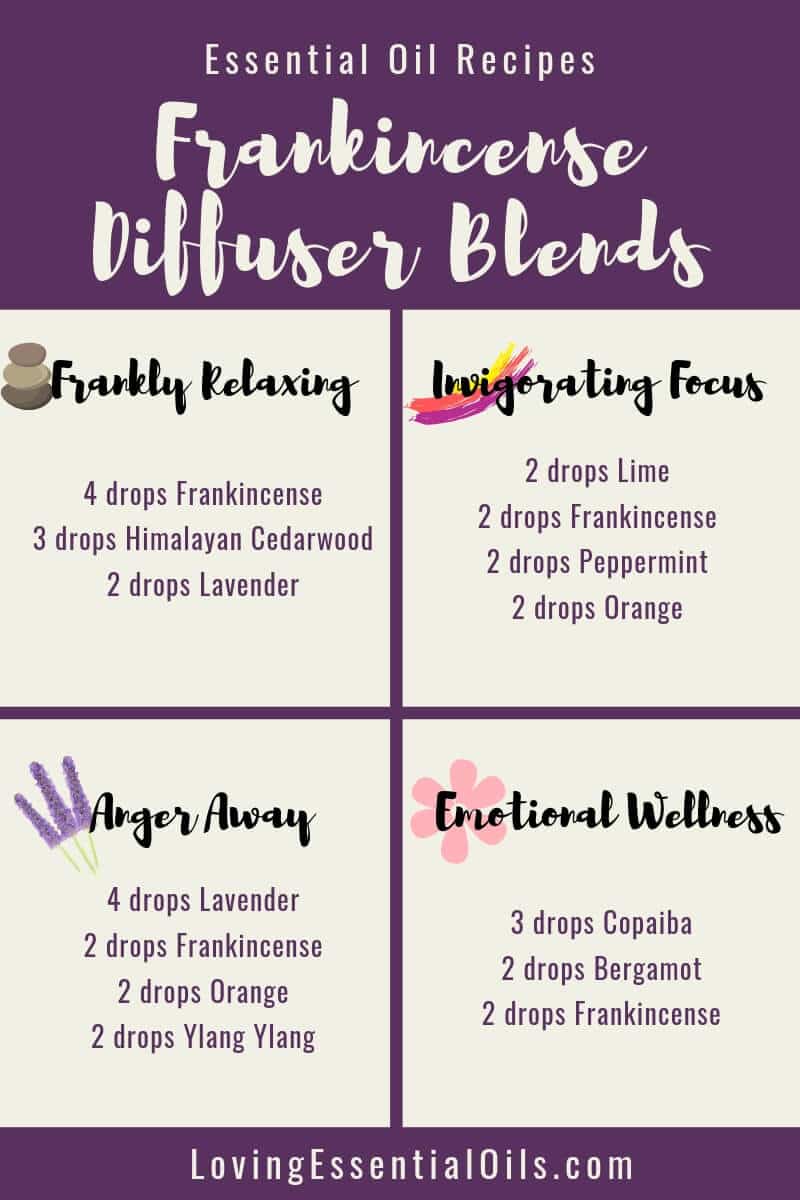 Diffusing frankincense essential oil blends by Loving Essential Oils