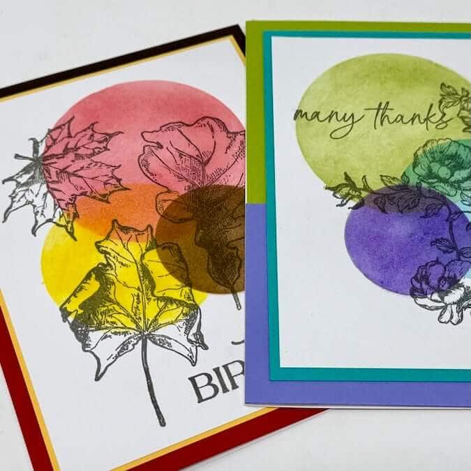 Circle Stencil Technique—Accent your image stamps with ink.