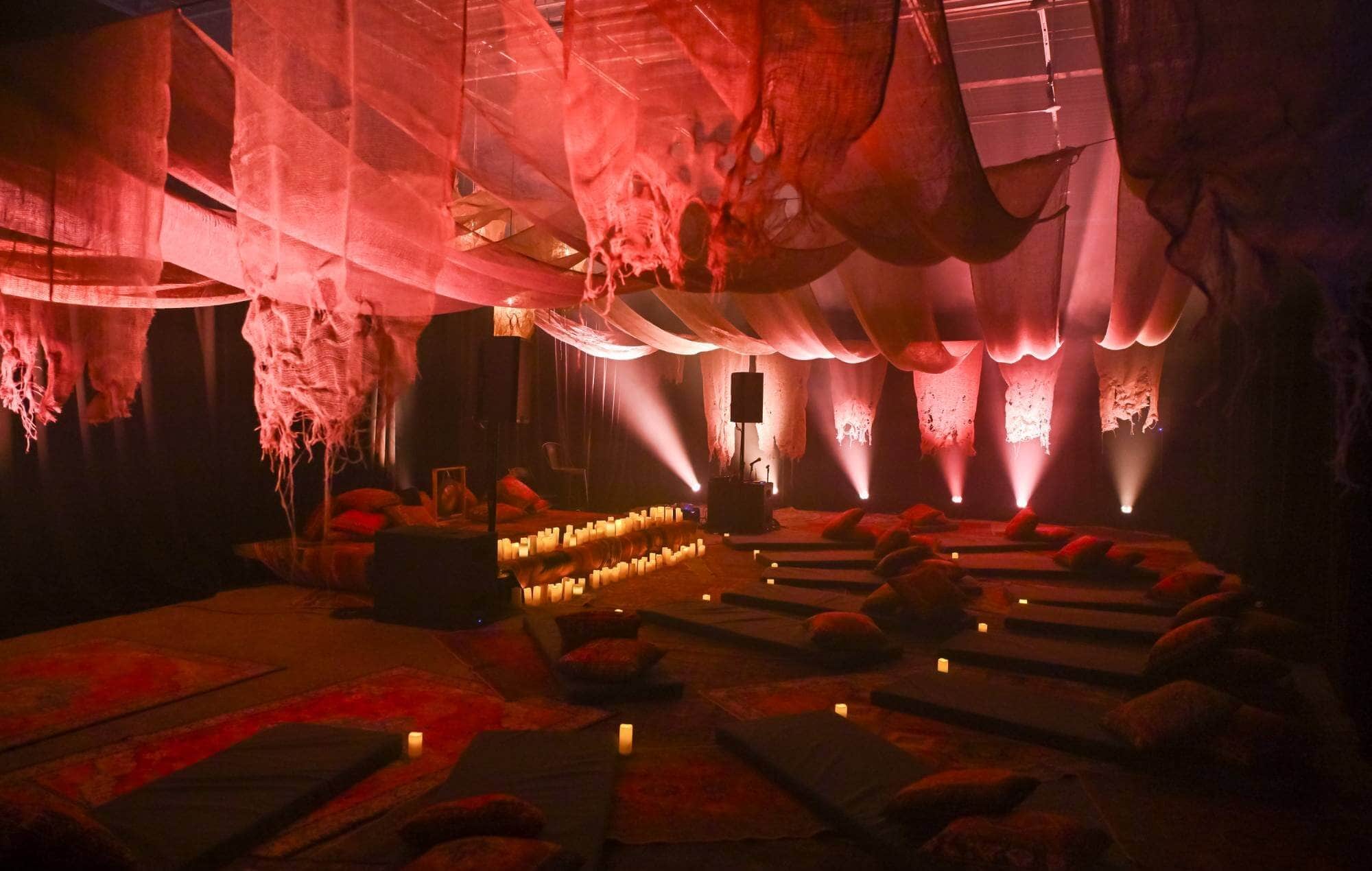 The exhibit vividly depicts the bombardment that turned the festival grounds into a battlefield.
