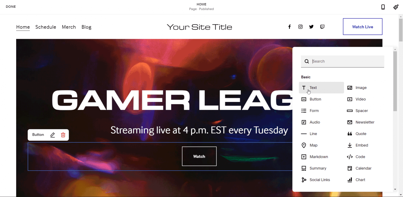 Squarespace drag and drop