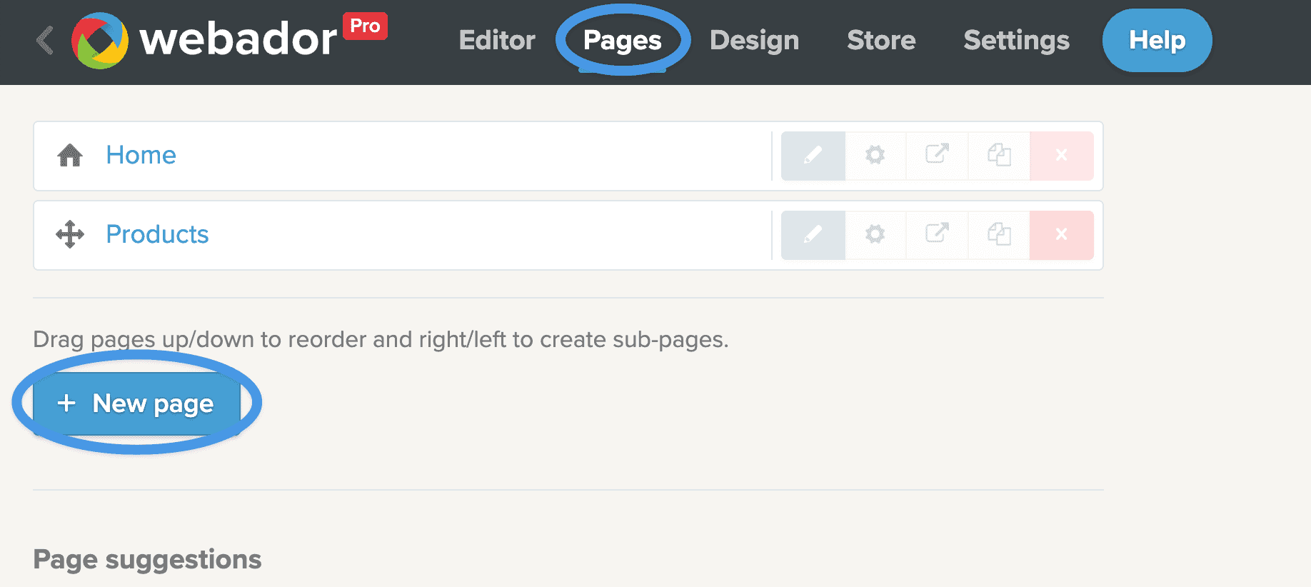 Webador blog install step