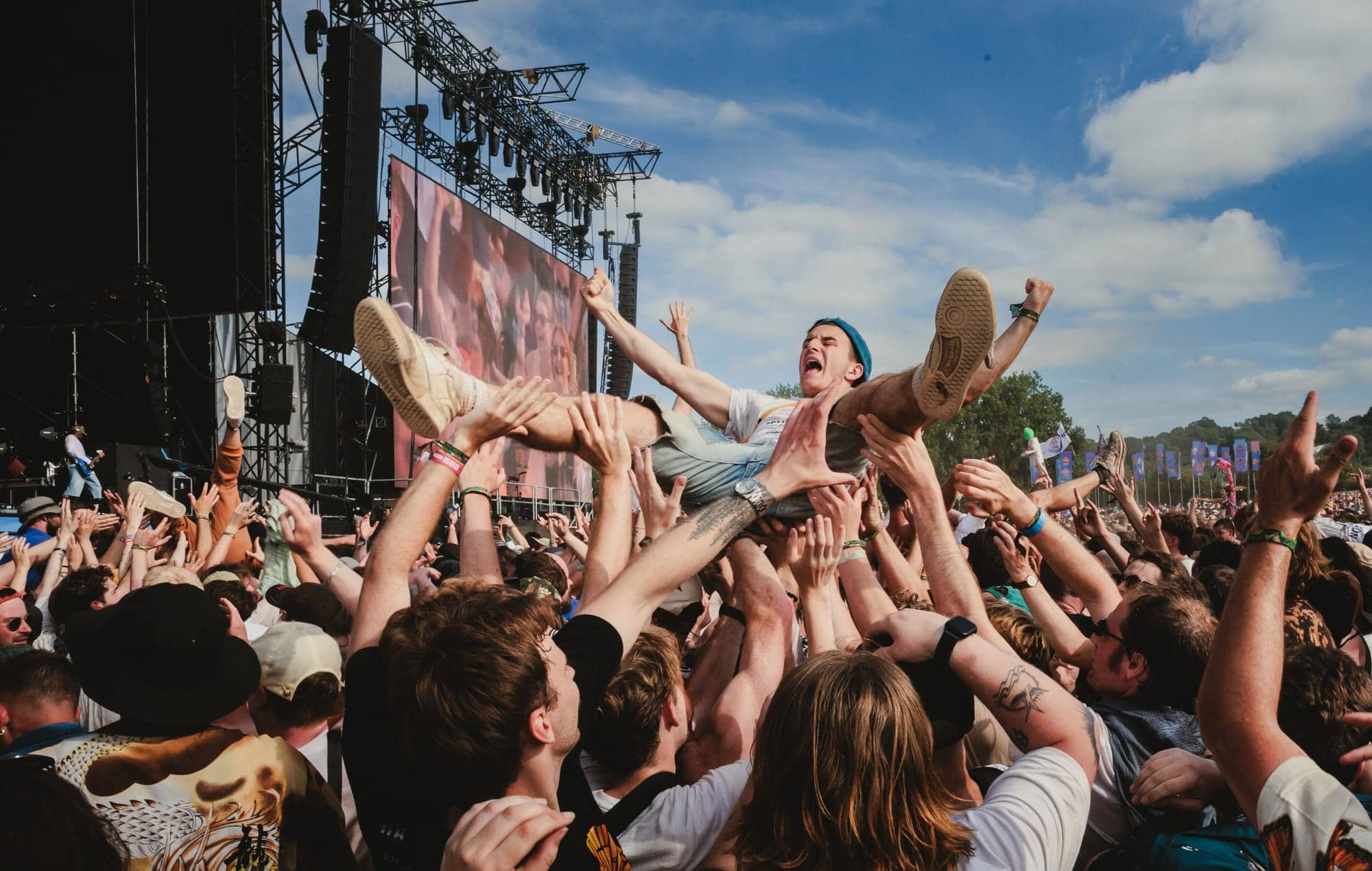 The crowd watching Turnstile perform at Glastonbury 2025