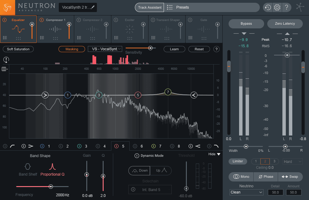 VocalSynth 2 on Neutron 2’s Masking Meter