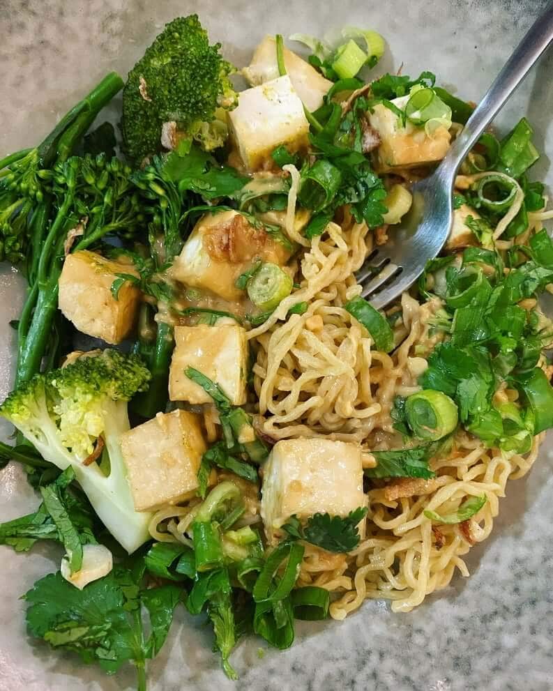 Umami Noodle Recipe - tahini maple soy
