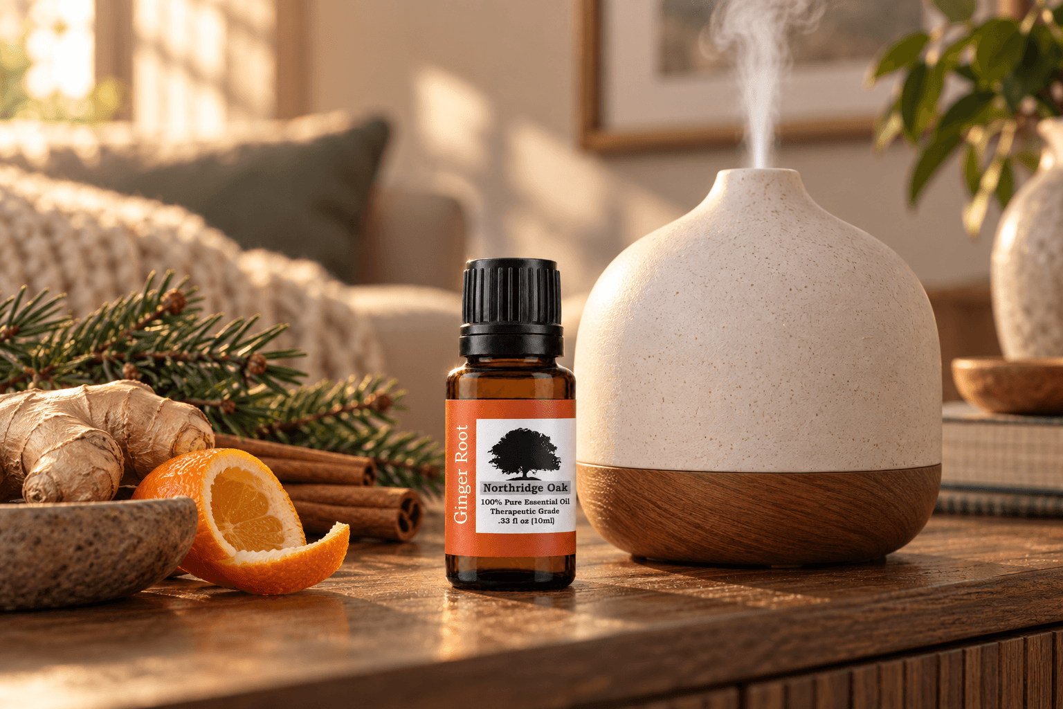 Ginger Essential Oil Diffuser Blends: Warm, Fresh and Cozy Recipes