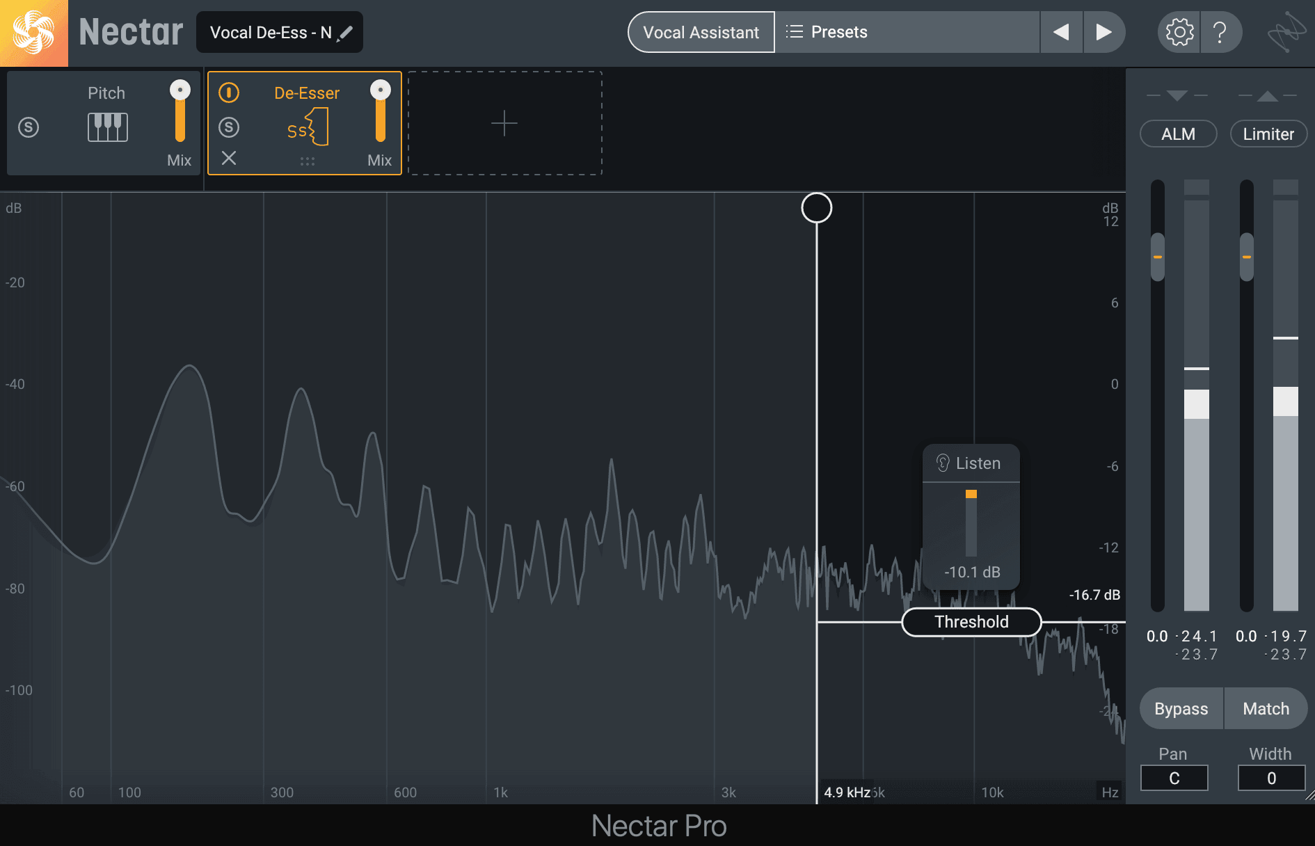Nectar's De-esser module