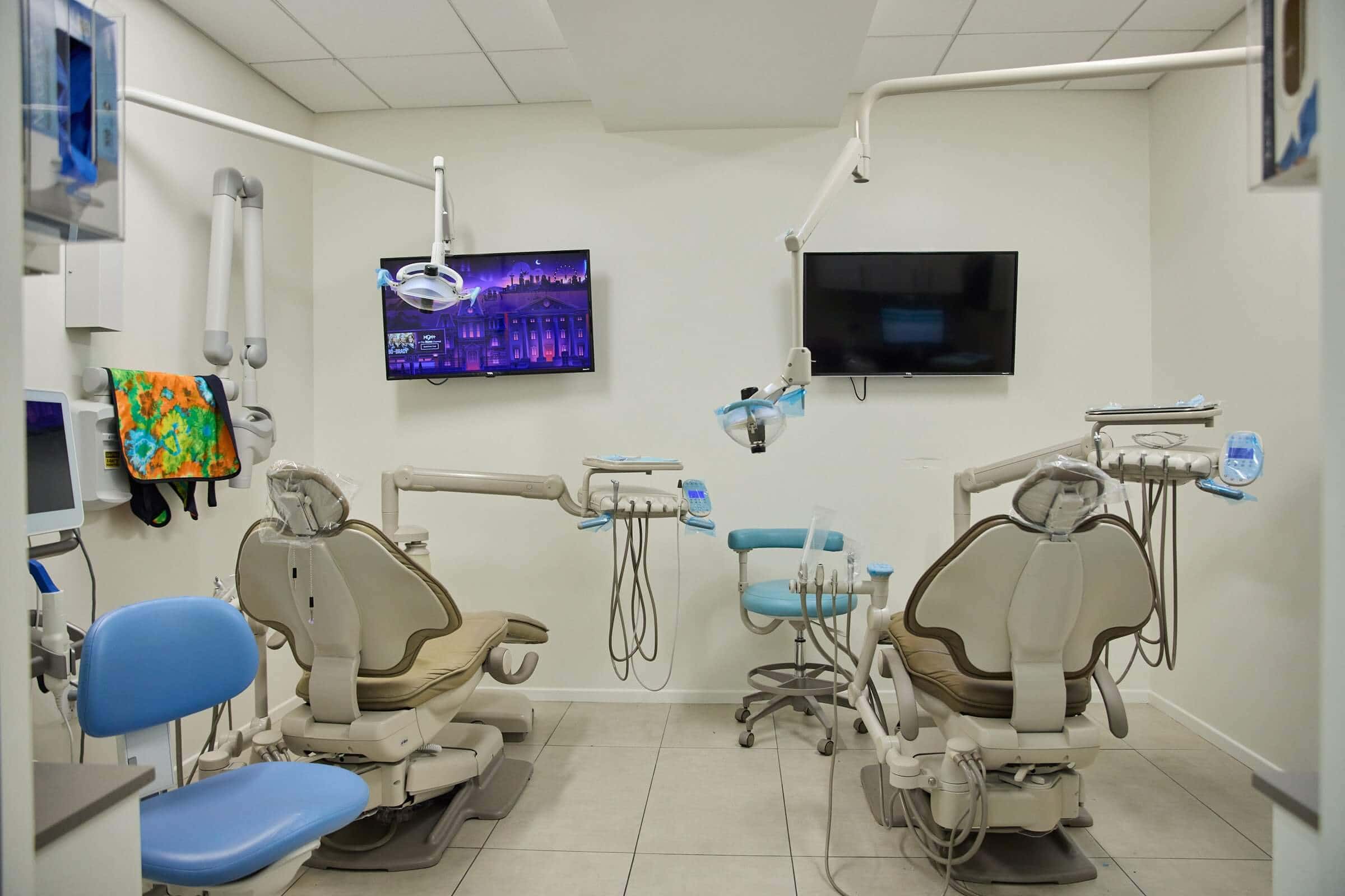 Two dental chair beside each other