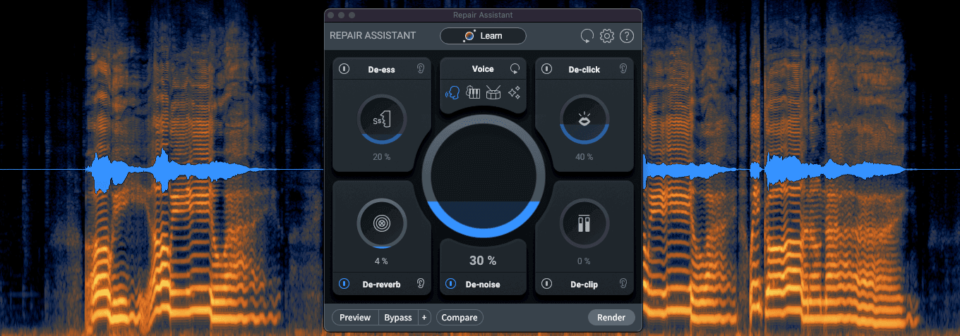 Raw vocal - after Repair Assistant