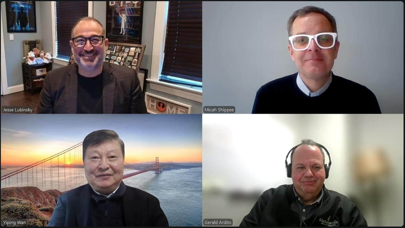 screenshot of four people in dissertation zoom meeting