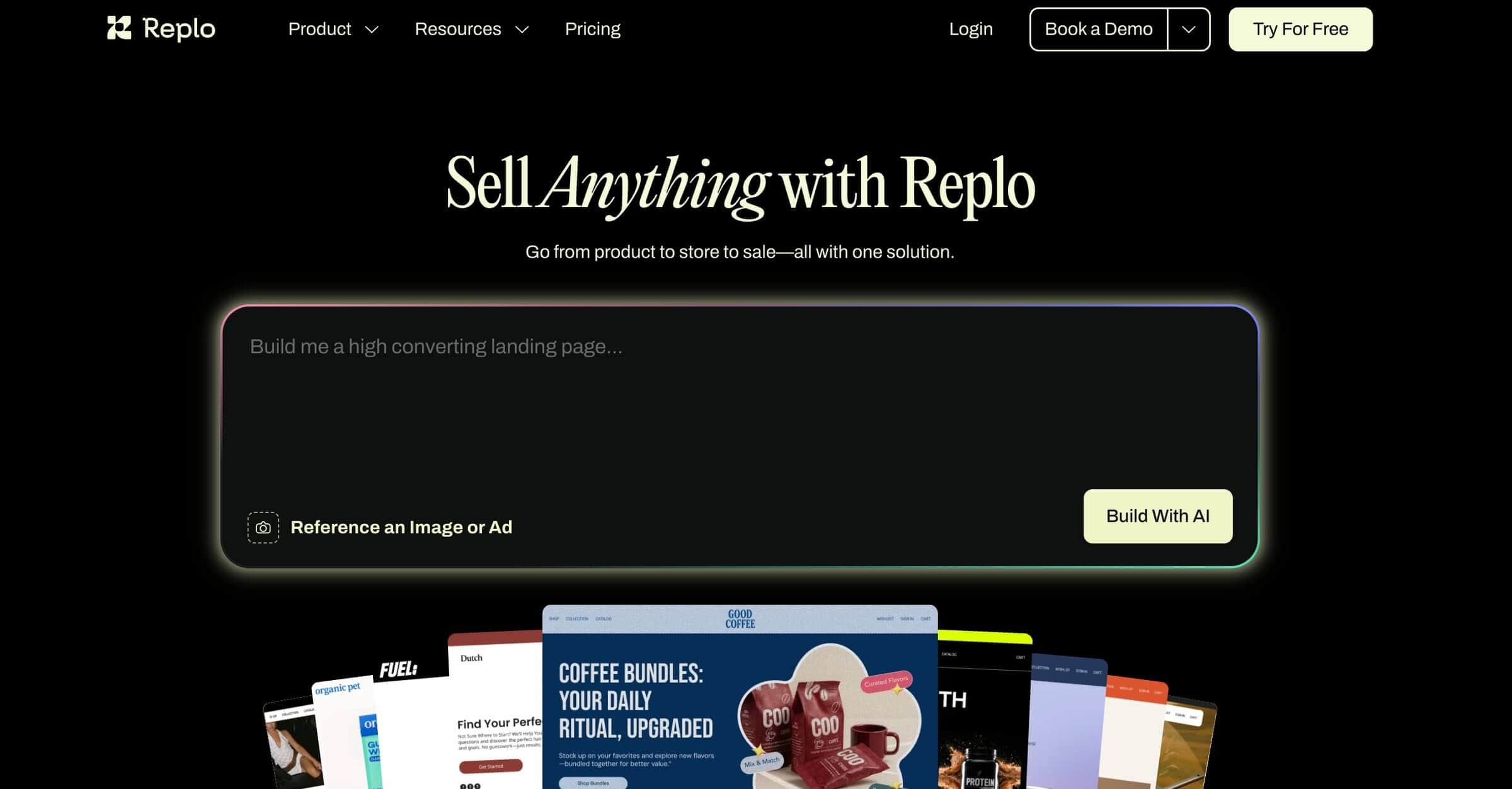 Replo homepage