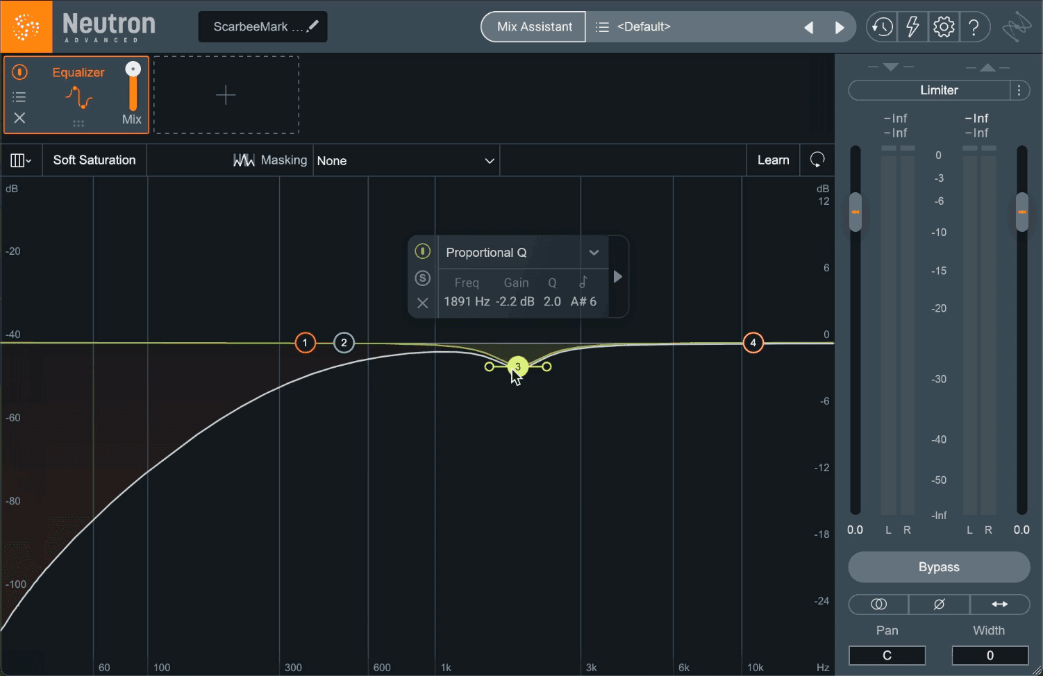 Adding a high pass filter to the SCARBEE MARK I track using Neutron’s Equalizer module