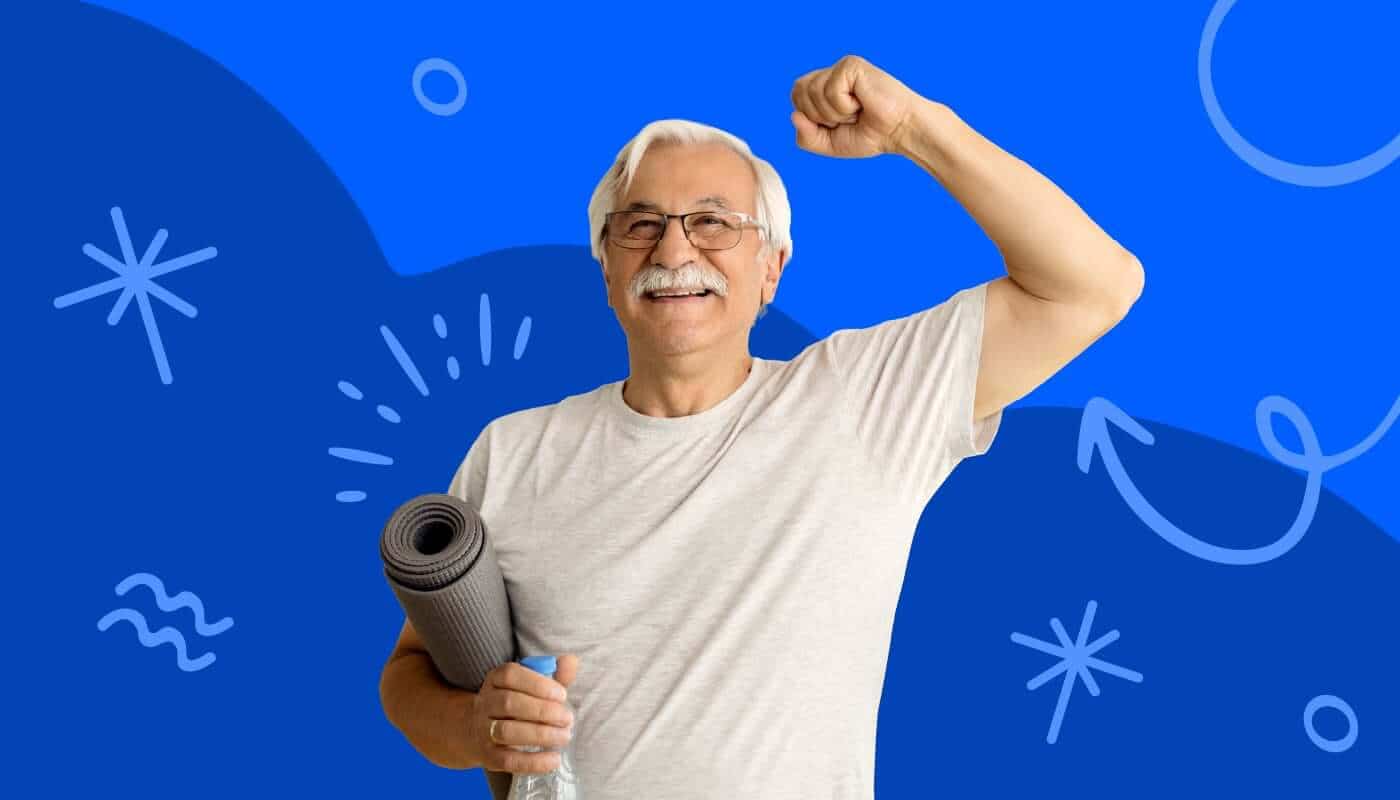 man heading to a work out with a cgm sensor